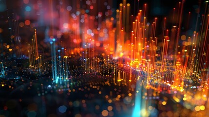 Fototapeta premium A complex network of colorful lines and nodes