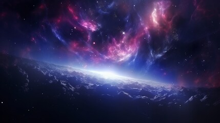 A fantasy hyper space backdrop with cosmic wonders