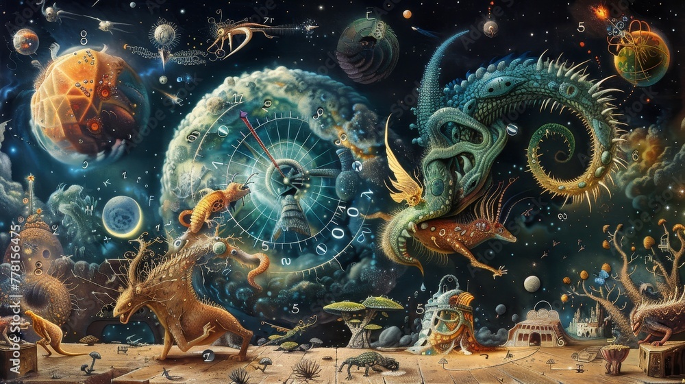 Poster surreal: a graph where the axes are made of time