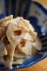 Japanese sour salad of lotus root.