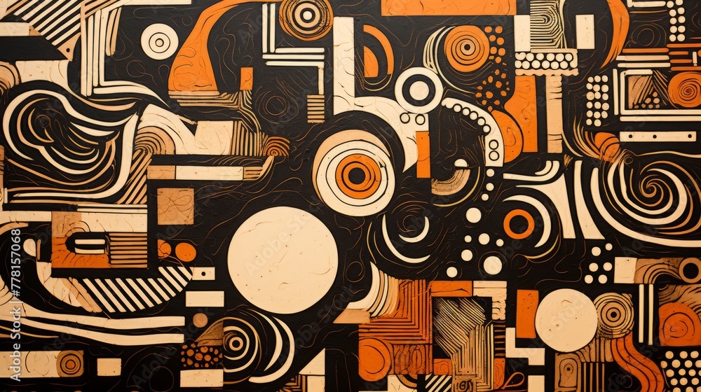 Poster abstract art piece with intricate patterns