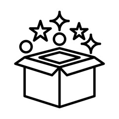Magic box line icon