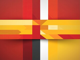 Abstract design picture of vibrant color palette of red, yellow, and orange in geometric shapes and patterns for marketing ads or background. Generative AI.