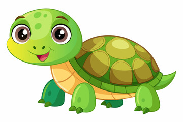 Fototapeta premium adorable-turtle--white-background vector illustration 