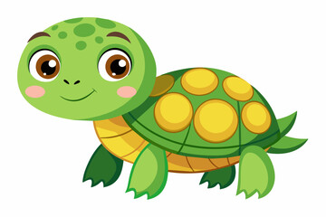 adorable-turtle--white-background vector illustration 
