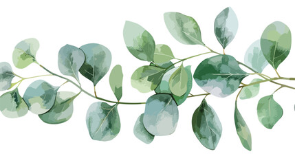 Watercolor hand painted light green eucalyptus branch - obrazy, fototapety, plakaty