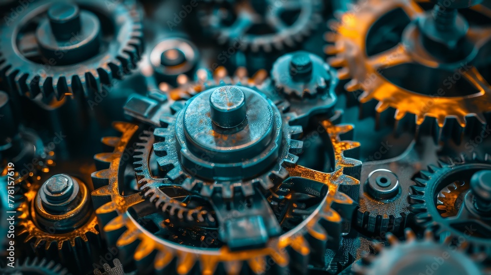 Poster a network of interconnected gears