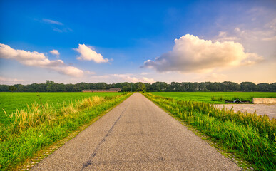 Clouds floating by over the landscape of rural Noord-Brabant, The Netherlands.