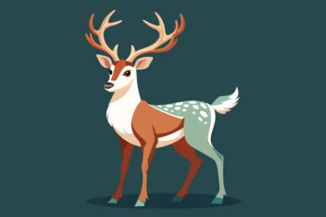 Zelfklevend Fotobehang deer vector illustration  © Jutish