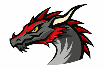  dragon-head- vector illustration-whit-background-vector