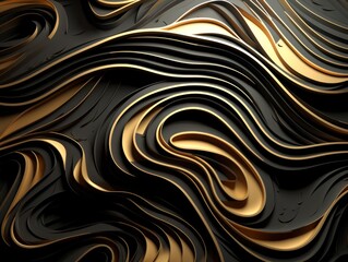 Gold abstract dark design majestic beautiful paper texture background 3d art