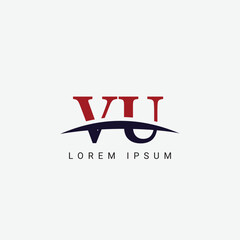 Alphabet VU UV letter modern monogram style logo vector element