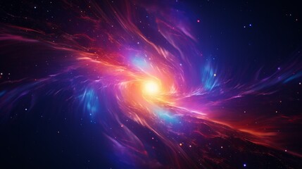 Obraz premium Cosmic hyper space warp with vibrant celestial objects