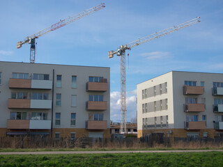 Construction of a modern residential building