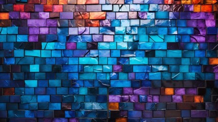 A vibrant multicolored glass tile wall, showcasing a beautiful array of colors and textures