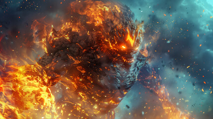 Elemental Fury: Fire Dragon Versus Ocean Depths