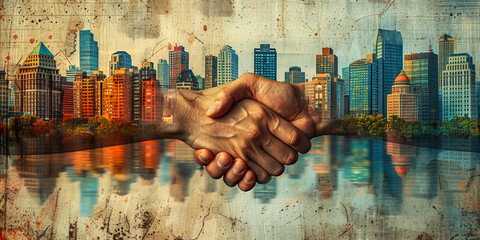 Businessman handshake and business partners