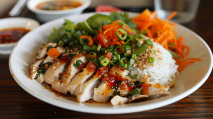 Delicious traditional vietnamese cuisine on a plate