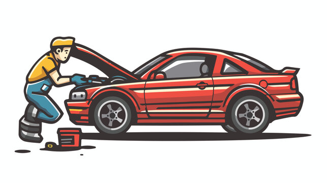 Auto mechanic icon. Doodle illustration of Auto mechan
