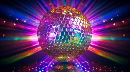 Disco ball creating a kaleidoscope effect