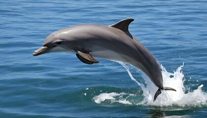 A-Dolphin-Jumping-Out-Of-The-Water-To-Catch-A-Fris-