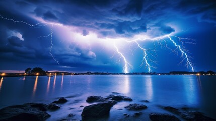 Naklejka na ściany i meble The awe-inspiring beauty of a thunderstorm