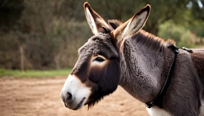 Fotobehang A-Donkey-With-Its-Ears-Perked-Forward-Listening-I- 2 © Lilas
