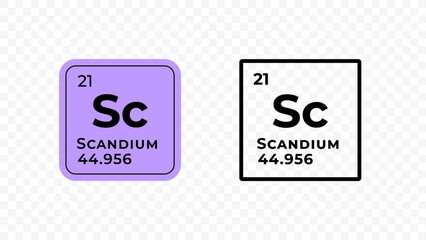 Scandium, chemical element of the periodic table vector design