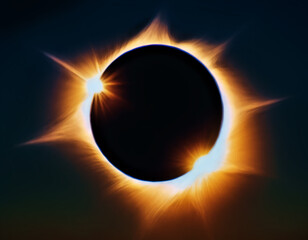 A total solar eclipse in the sky.