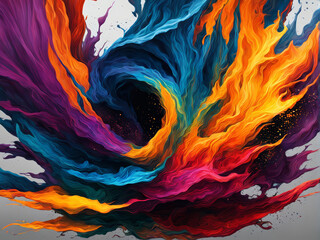 Colorful Swirling Abstract Art Texture with Paint Motion and Love