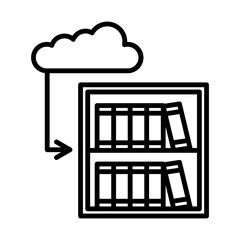 Cloud library line icon