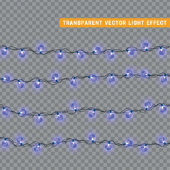 Christmas decorative light garlands. New Year's decor. Realistic Xmas holiday decoration. vector illustration