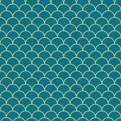 Fototapeta premium Moroccan Turkish seamless arabic pattern background. Ramadan Mubarak muslim traditional islamic pattern. Gold blue geometric circular ornamental arabic symbol vector