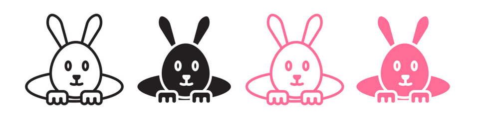 Peekaboo Rabbit Icon Capturing the Joy of Easter Pet Festivities