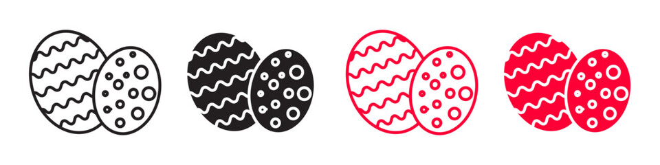 Basket of Patterned Easter Eggs Icon Symbolizing Spring Festivity
