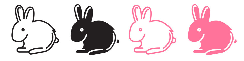 Joyous Easter Bunny Set Icon for a Hoppy and Cruelty-Free Celebration