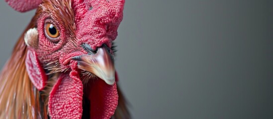 A rooster with a red comb