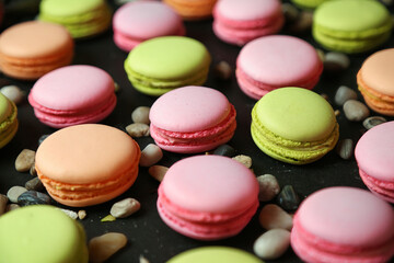 Close-Up of Colorful Assortment of Macaroons