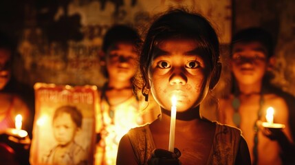 Candles light up a vigil, casting hope amidst child labor's gloom on World Day