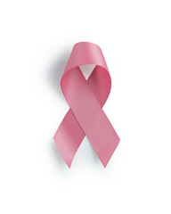 Pink awareness ribbon isolated on white background - 778168442