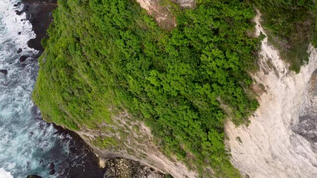 Aerial view of Karang Boma Cliff in Uluwatu Bali Indonesia