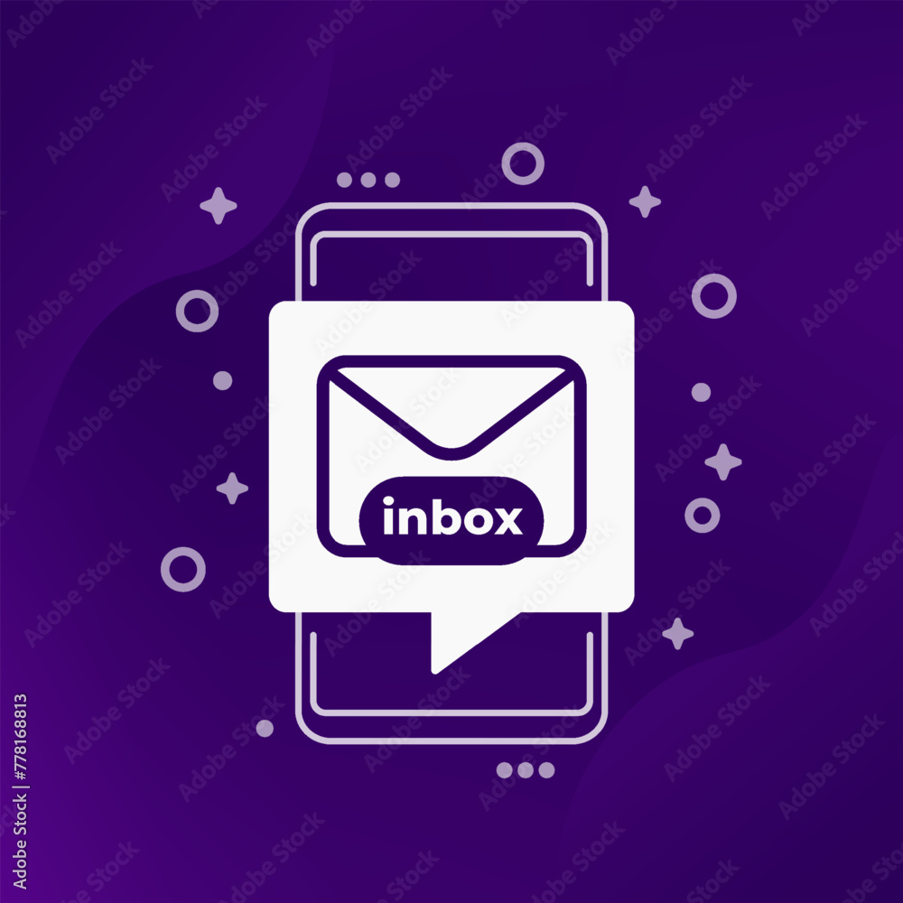 Poster inbox or email icon with a phone