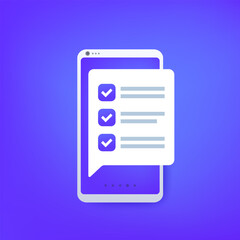 online survey icon with a phone, vector design