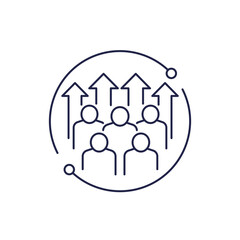 population growth icon, line vector