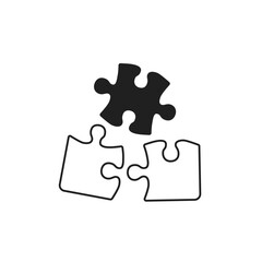 puzzle pieces vector icon on white