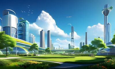 solar power station, Green City, Green city of the future, City of the future, Future ecological city