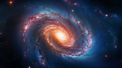 An up-close look at a spiral galaxy - obrazy, fototapety, plakaty
