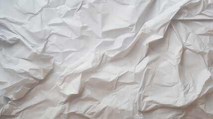 Obraz premium White crumpled paper, top view, background. Texture of heavily crumpled paper