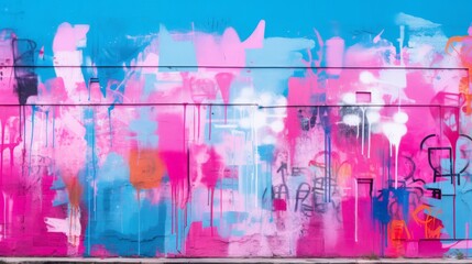 A city graffiti pink background with urban artistry