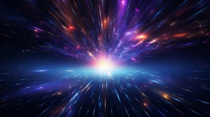 Fototapeta premium A surreal hyper space portal with cosmic rays